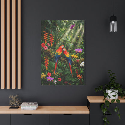 Vibrant Jungle Parrot Paradise Tropical Wall Art & Canvas Print
