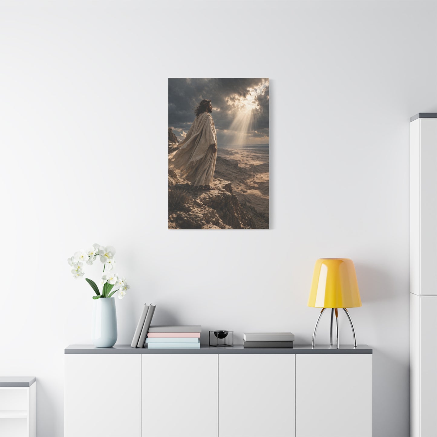 Christ Overlooking the Wilderness Light Wall Art & Canvas Print