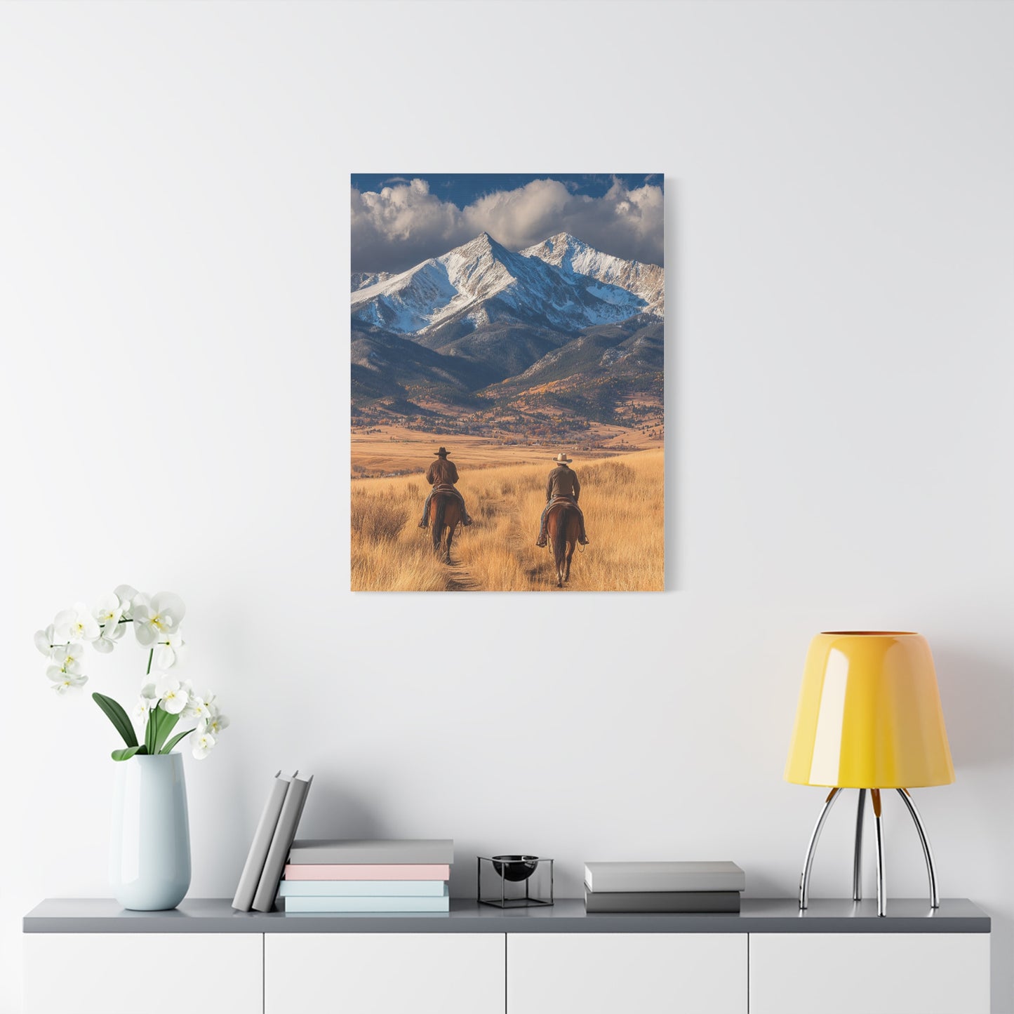 Frontier Riders in the Golden Valley Wall Art & Canvas Print