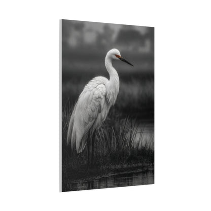Light Grey Crane Mist Portrait Wall Art & Canvas Print