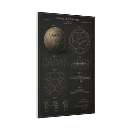 Vintage Soccer Ball Patent Sports Wall Art & Canvas Print