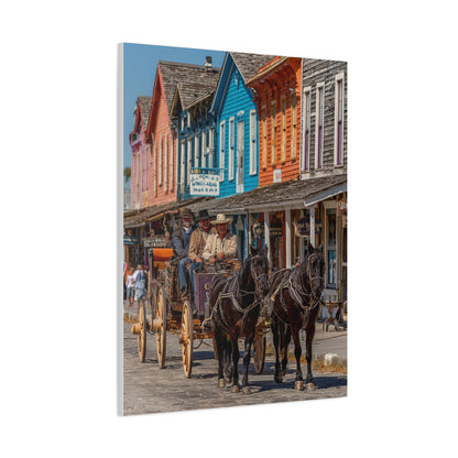 Frontier Stagecoach Arrival Wall Art & Canvas Print