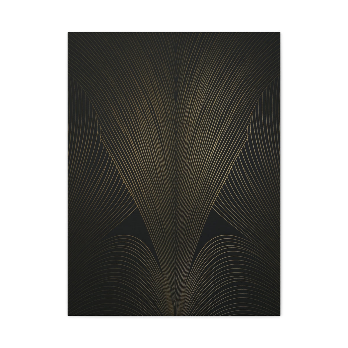 Black and Gold Deco Wave Pattern Wall Art & Canvas Prints
