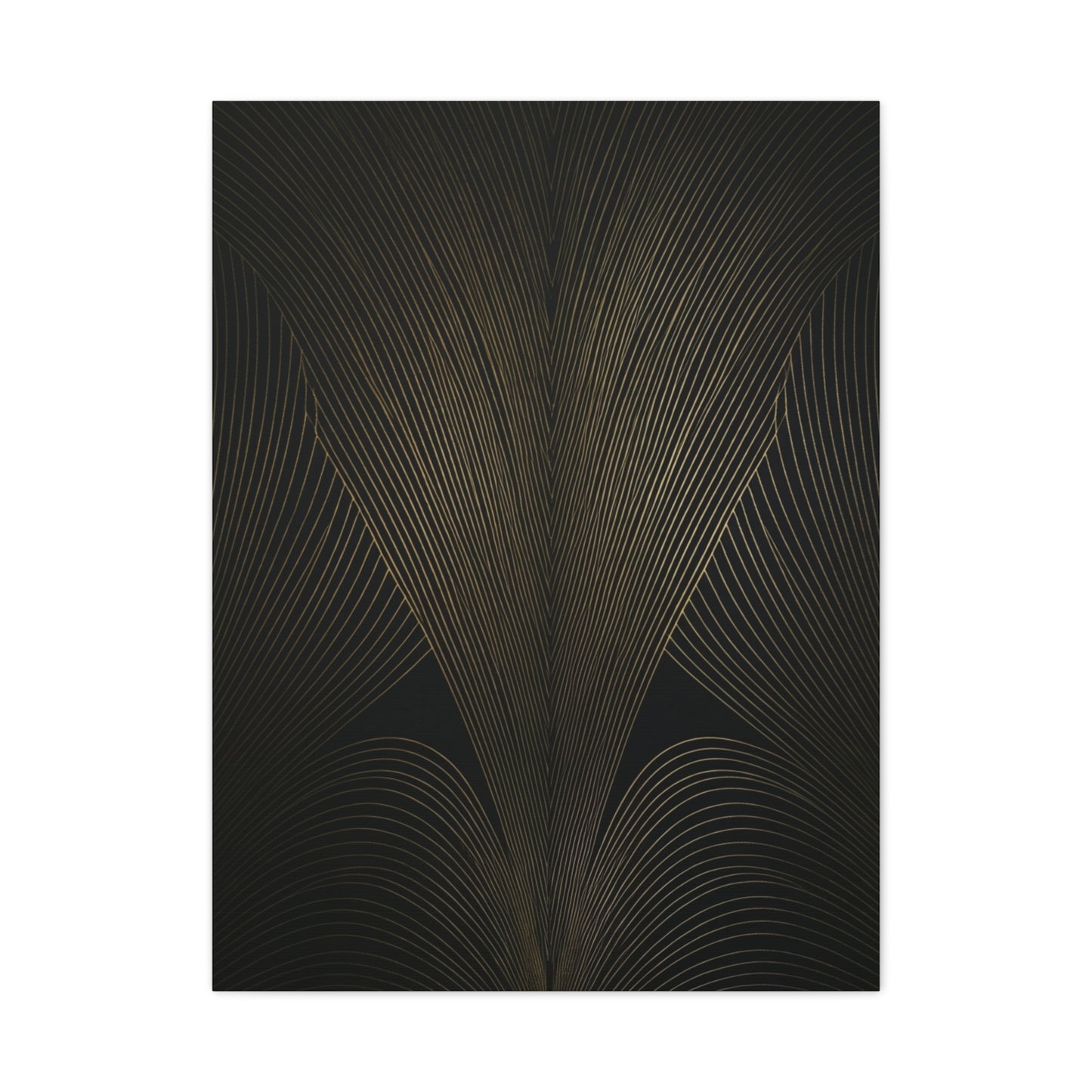 Black and Gold Deco Wave Pattern Wall Art & Canvas Prints