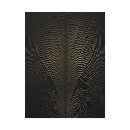 Black and Gold Deco Wave Pattern Wall Art & Canvas Prints