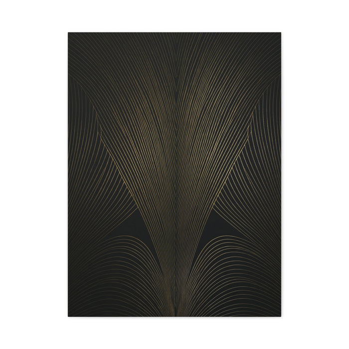 Black and Gold Deco Wave Pattern Wall Art & Canvas Prints