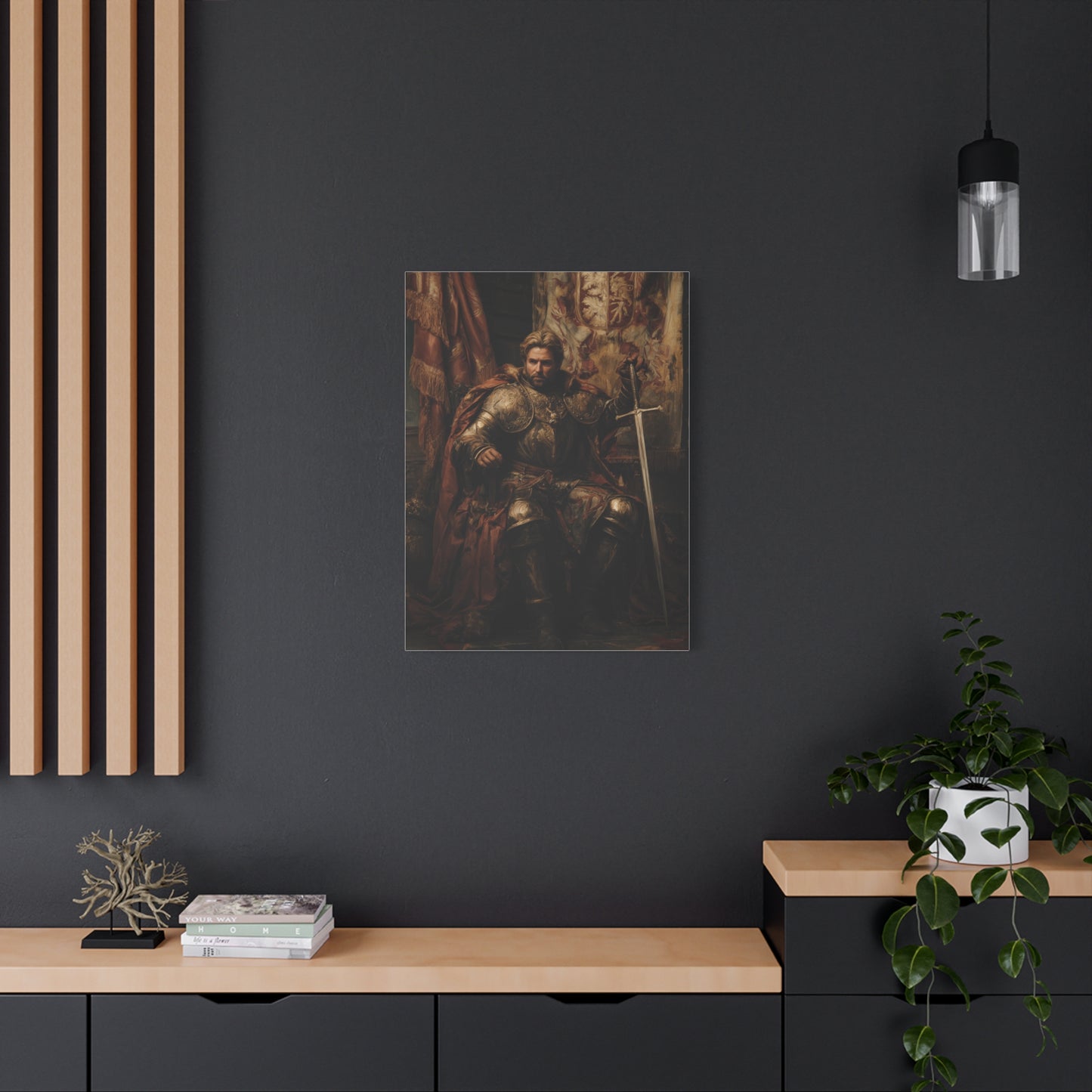 Medieval King on the Royal Throne Wall Art & Canvas Print