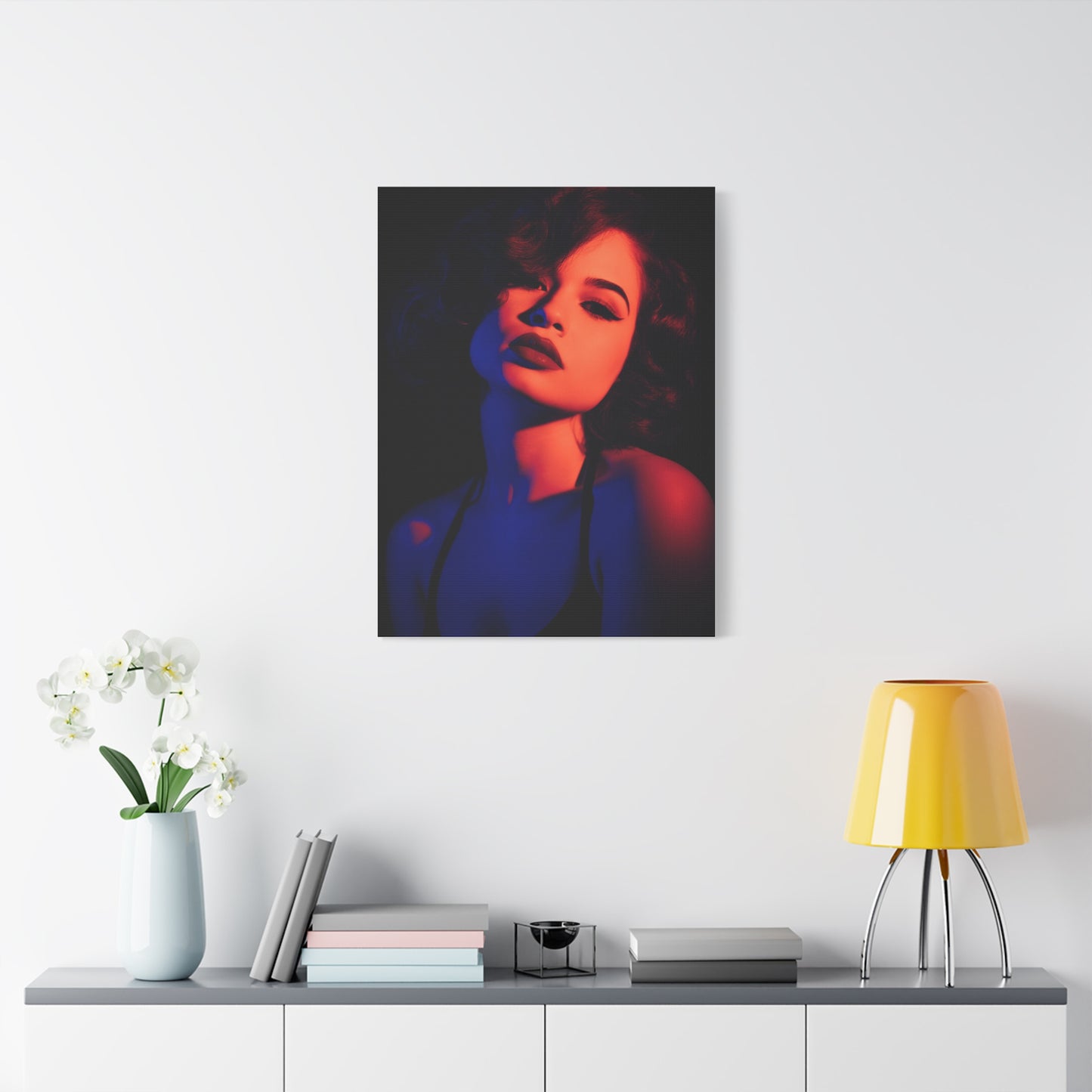 Neon Shadow Fashion Portrait Wall Art & Canvas Print
