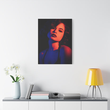 Neon Shadow Fashion Portrait Wall Art & Canvas Print
