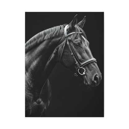 Elegant Black Stallion Profile Wall Art & Canvas Prints