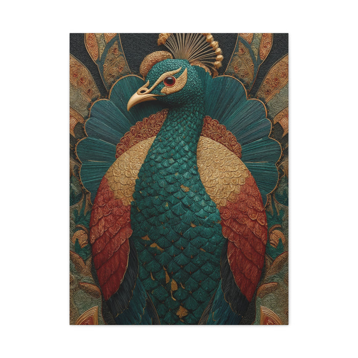 Regal Peacock Ornamental Wall Art & Canvas Print