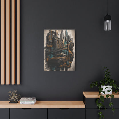 NYC Bridge Urban Collage Street Wall Art & Canvas Print