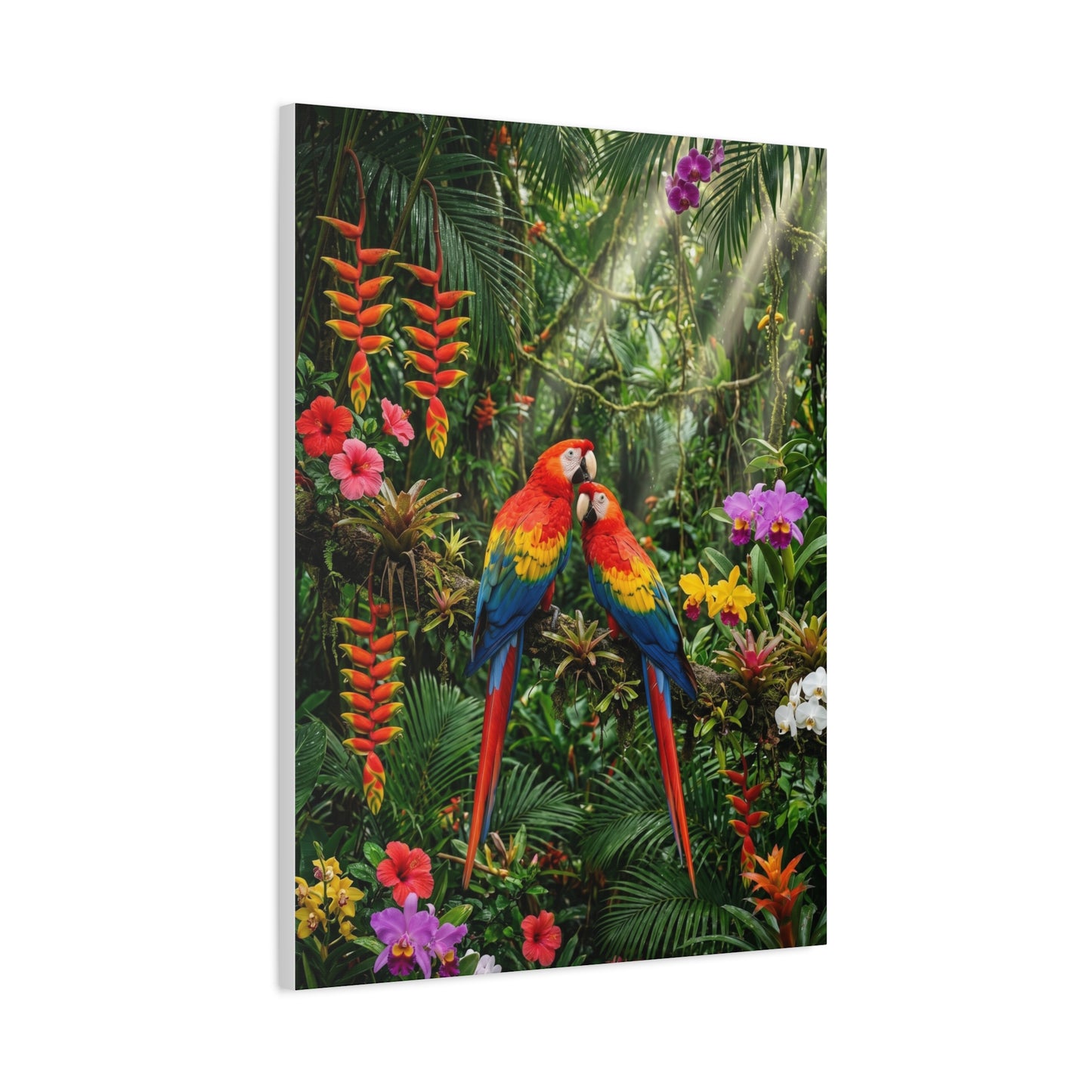 Vibrant Jungle Parrot Paradise Tropical Wall Art & Canvas Print