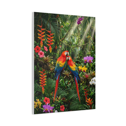 Vibrant Jungle Parrot Paradise Tropical Wall Art & Canvas Print