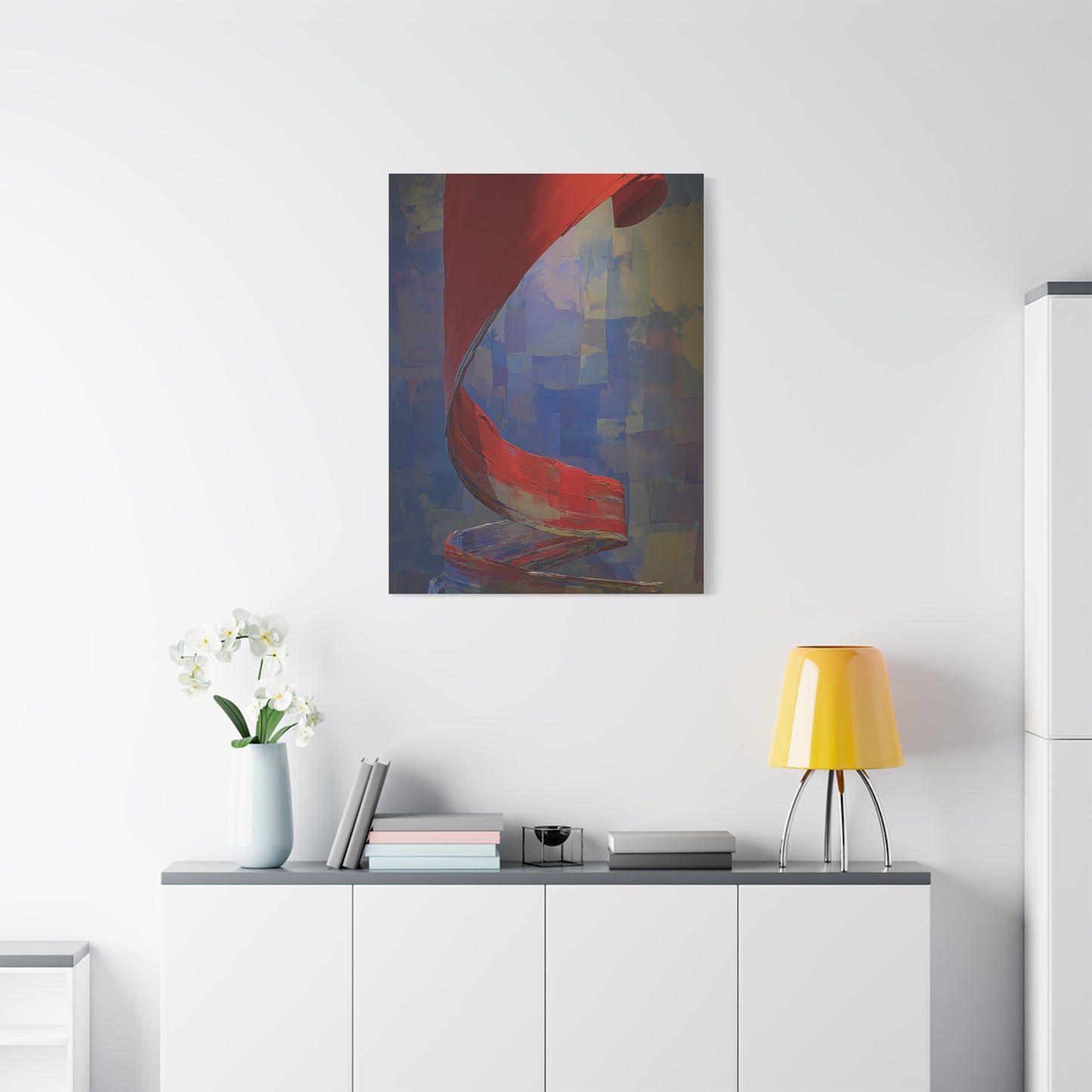 Sculptural Ribbon Motion Abstract Wall Art & Canvas Print