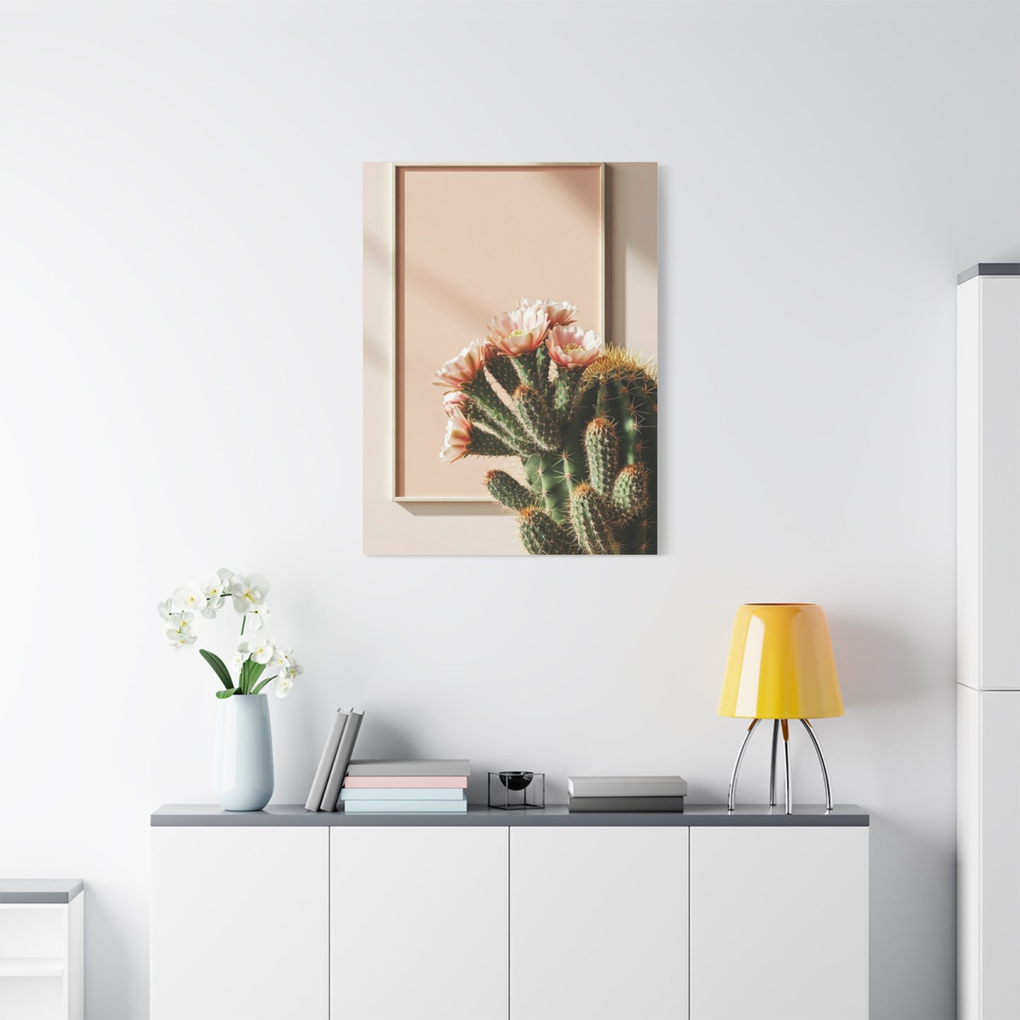 Minimalist Blooming Cactus Botanical Wall Art & Canvas Prints