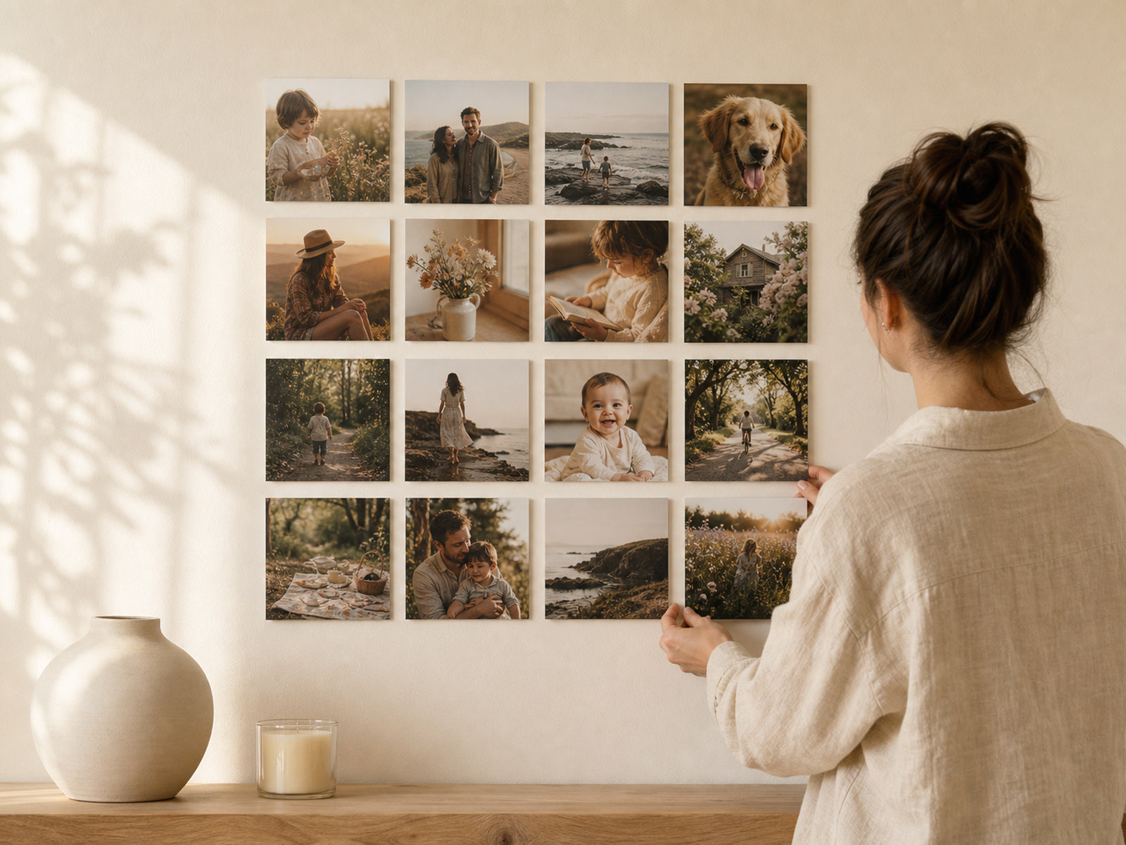 Stickable photo tiles